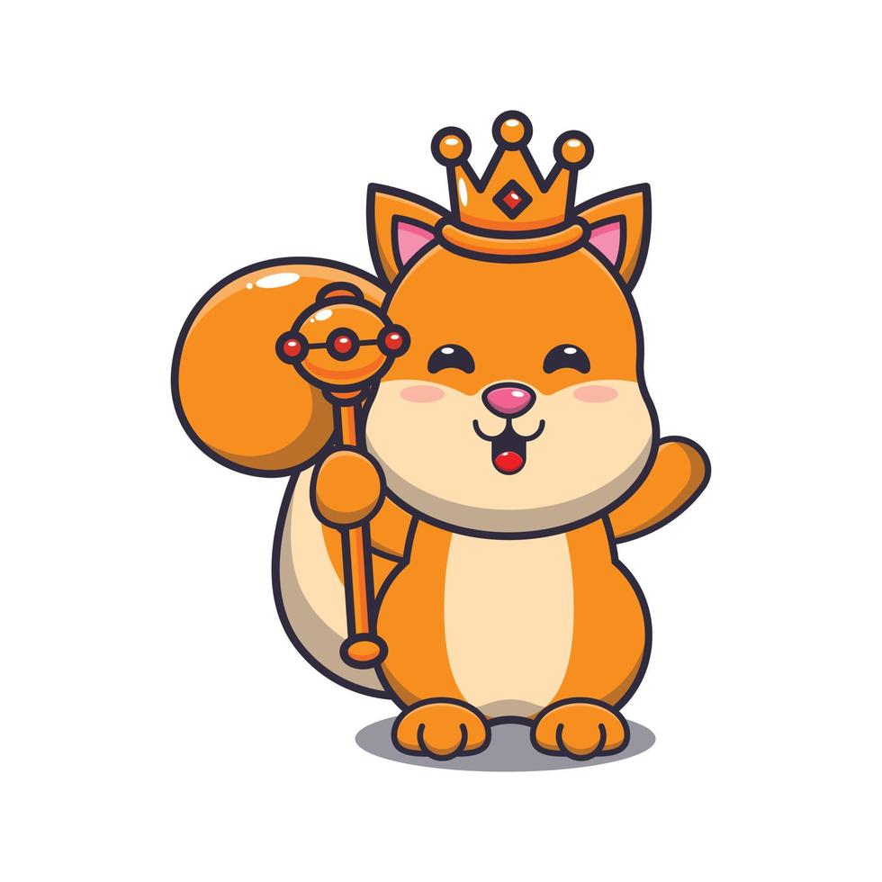schattige eekhoorn koning cartoon vectorillustratie vector