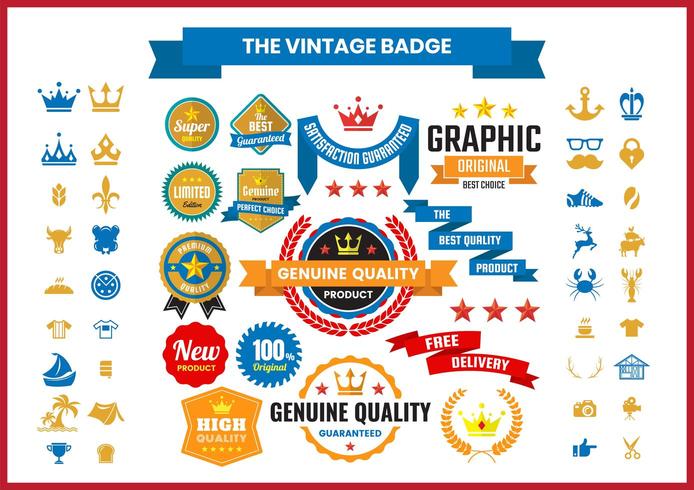 Vintage badge-collectie vector