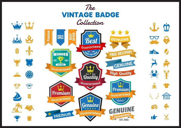 Vintage badge-collectie vector