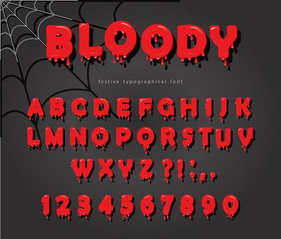 Halloween bloed lettertype vector