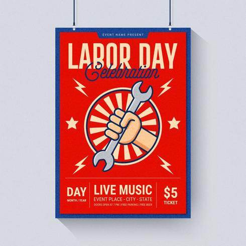 Dag van de arbeid viering muziek Poster sjabloon vector