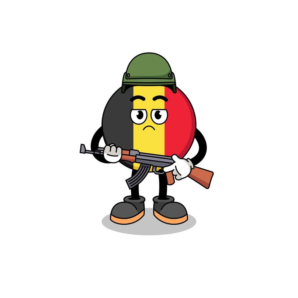 cartoon van belgische vlag soldaat vector
