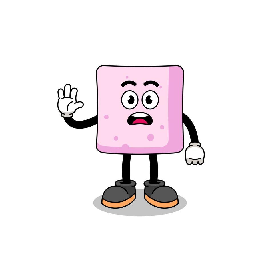 marshmallow cartoon afbeelding doen stop hand vector