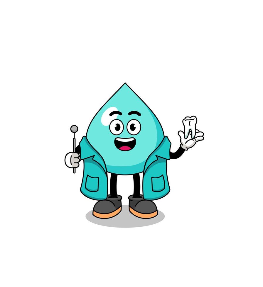 illustratie van watermascotte als tandarts vector