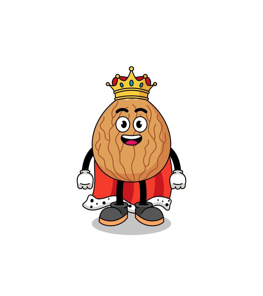 mascotteillustratie van amandelkoning vector