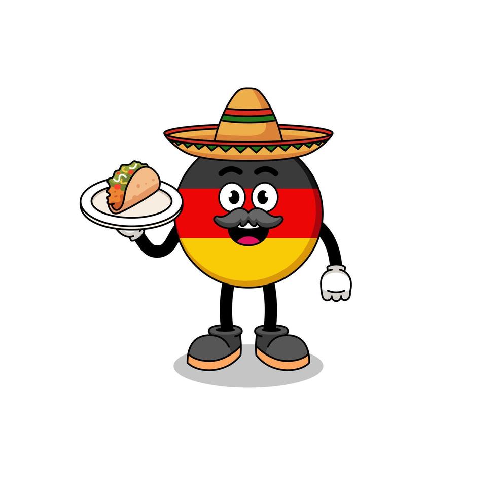 karakter cartoon van duitsland vlag als een mexicaanse chef-kok vector