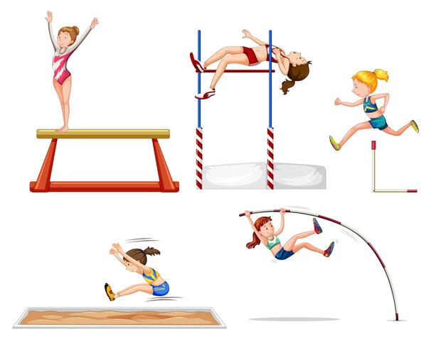 Set van gymnasten vector