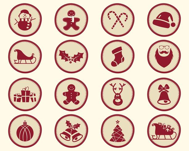 Kerstmis, winter Badge en ontwerpelementen met vakantie symbolen vector