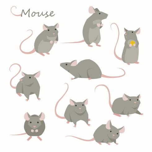 Leuke muis tekenset. vector