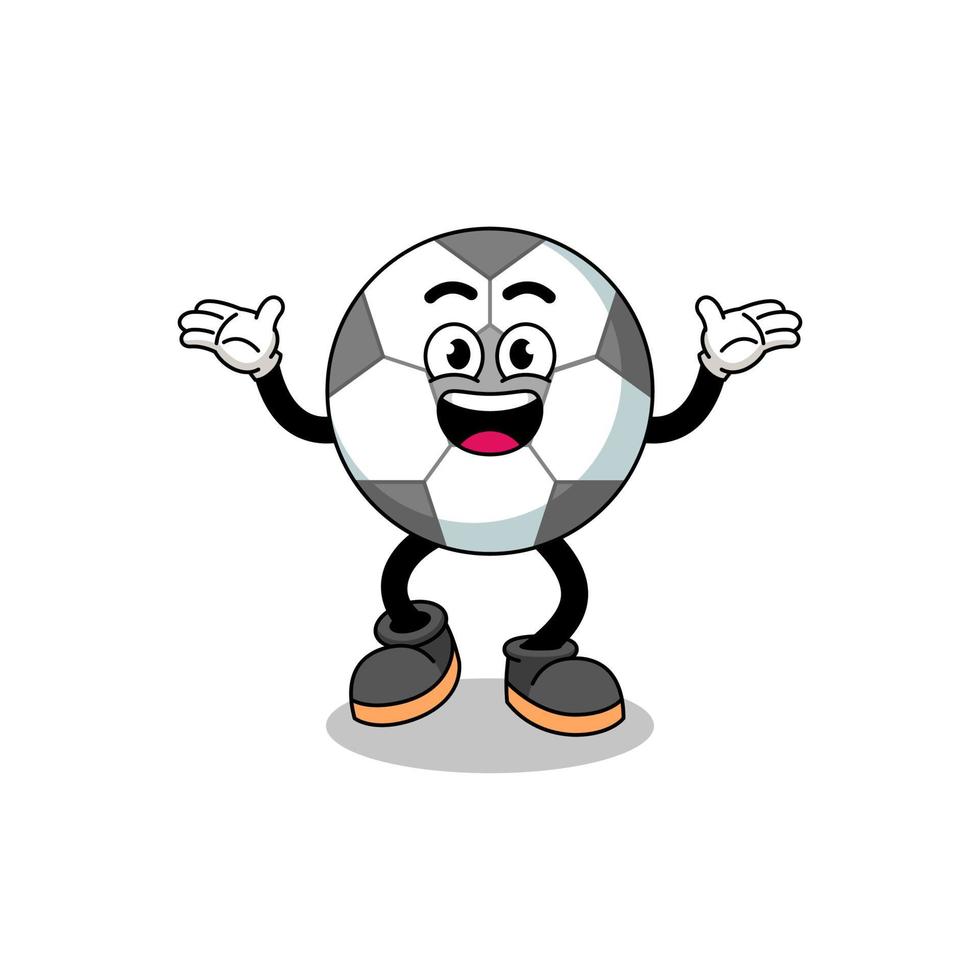 voetbal cartoon zoeken met gelukkig gebaar vector