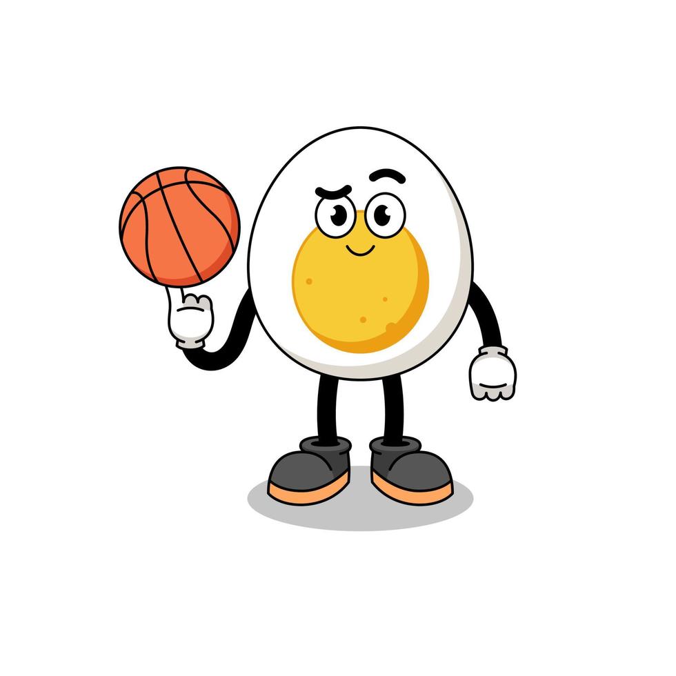 gekookt ei illustratie als een basketbalspeler vector