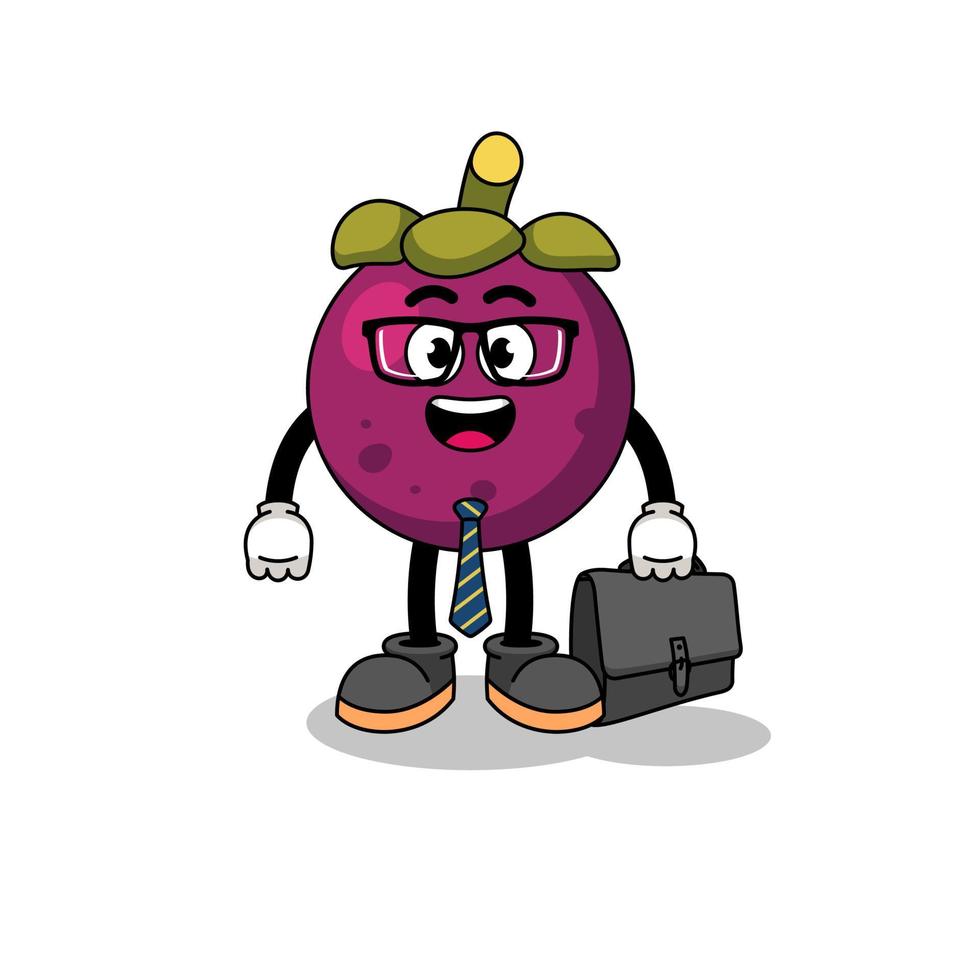 mangosteenmascotte als zakenman vector