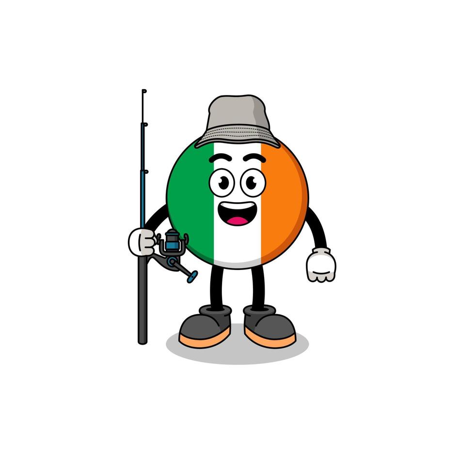 mascotte illustratie van Ierse vlag visser vector