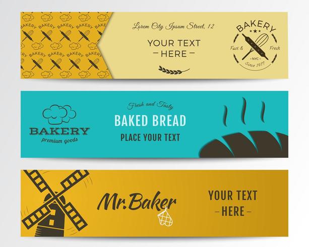 Bakkerij en voedsel banners collectie vector