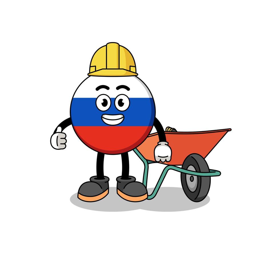 russische vlag cartoon als aannemer vector