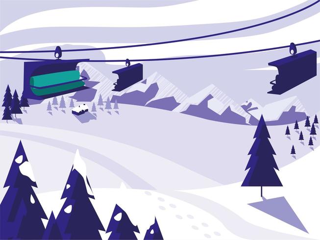 skikamp sneeuwlandschap vector