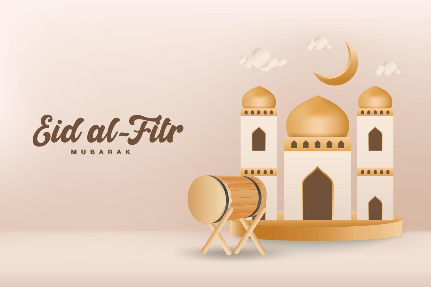 eid al fitr mubarak wenskaart vectorillustratie vector