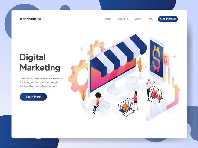 Digitaal Marketing Analist Isometric Illustration Concept vector