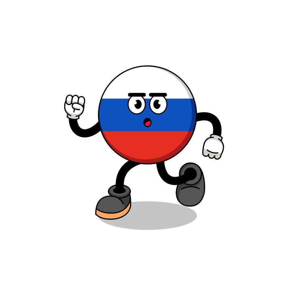 lopende russische vlag mascotte illustratie vector