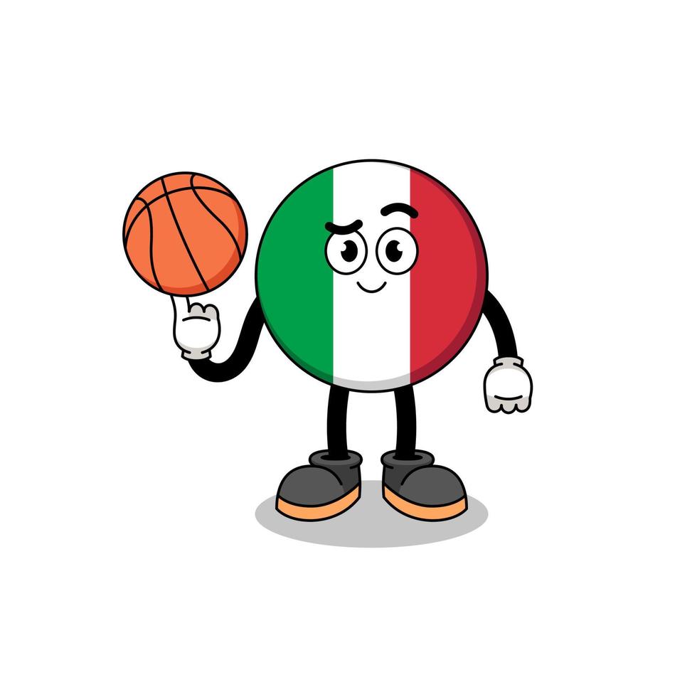 Italië vlag illustratie als basketbalspeler vector