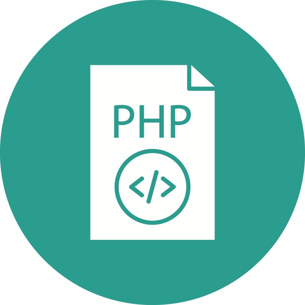 php-bestand glyph cirkel achtergrondpictogram vector