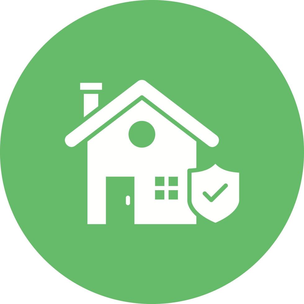 huis verzekering glyph cirkel achtergrond icoon vector