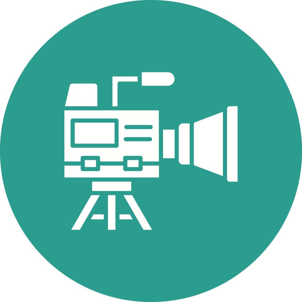 videocamera glyph cirkel achtergrondpictogram vector