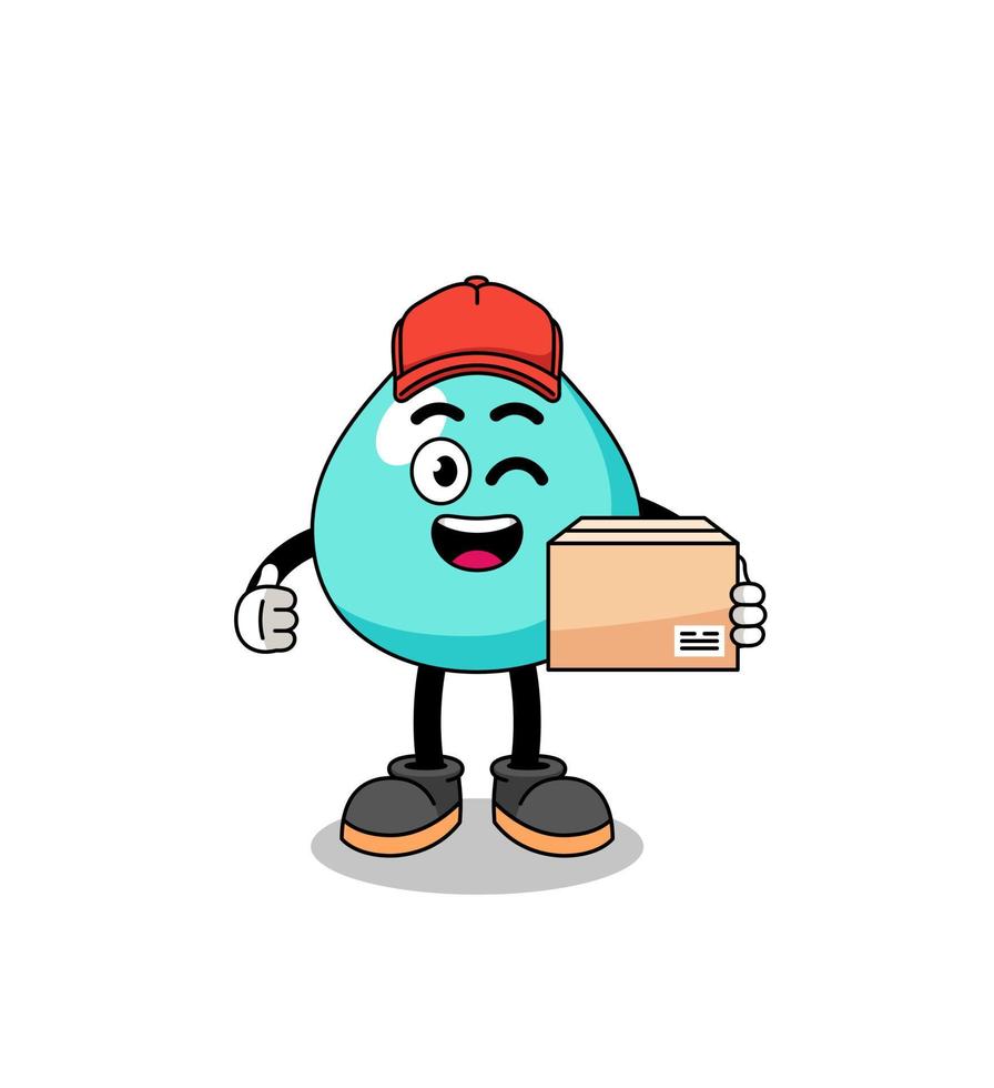 water mascotte cartoon als koerier vector