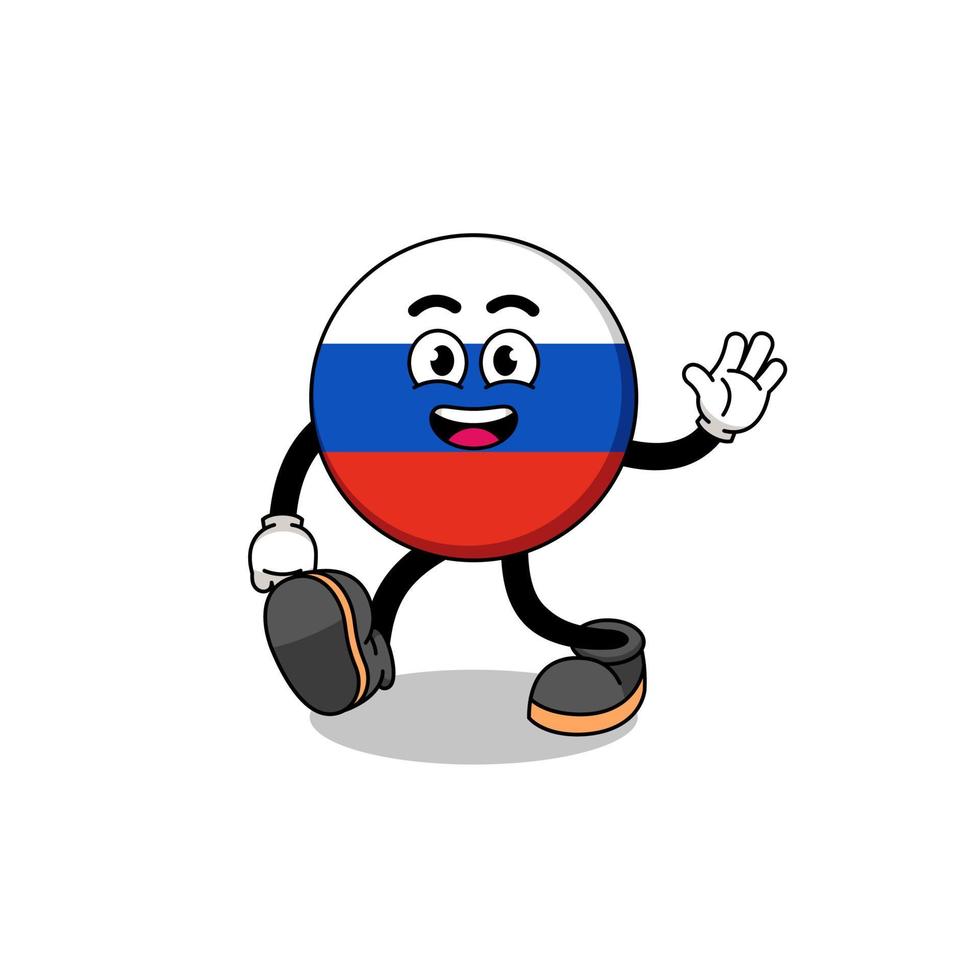 russische vlag cartoon wandelen vector