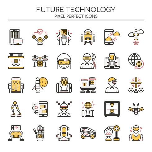 Set van Duotone kleur Future Technology Icons vector