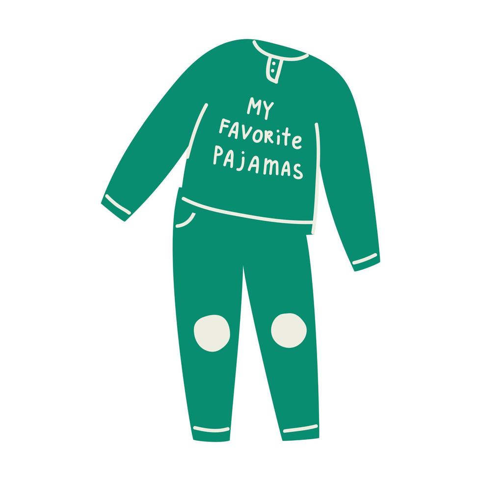 groene pyjama geïsoleerd op een witte achtergrond. vectorillustratie. vector