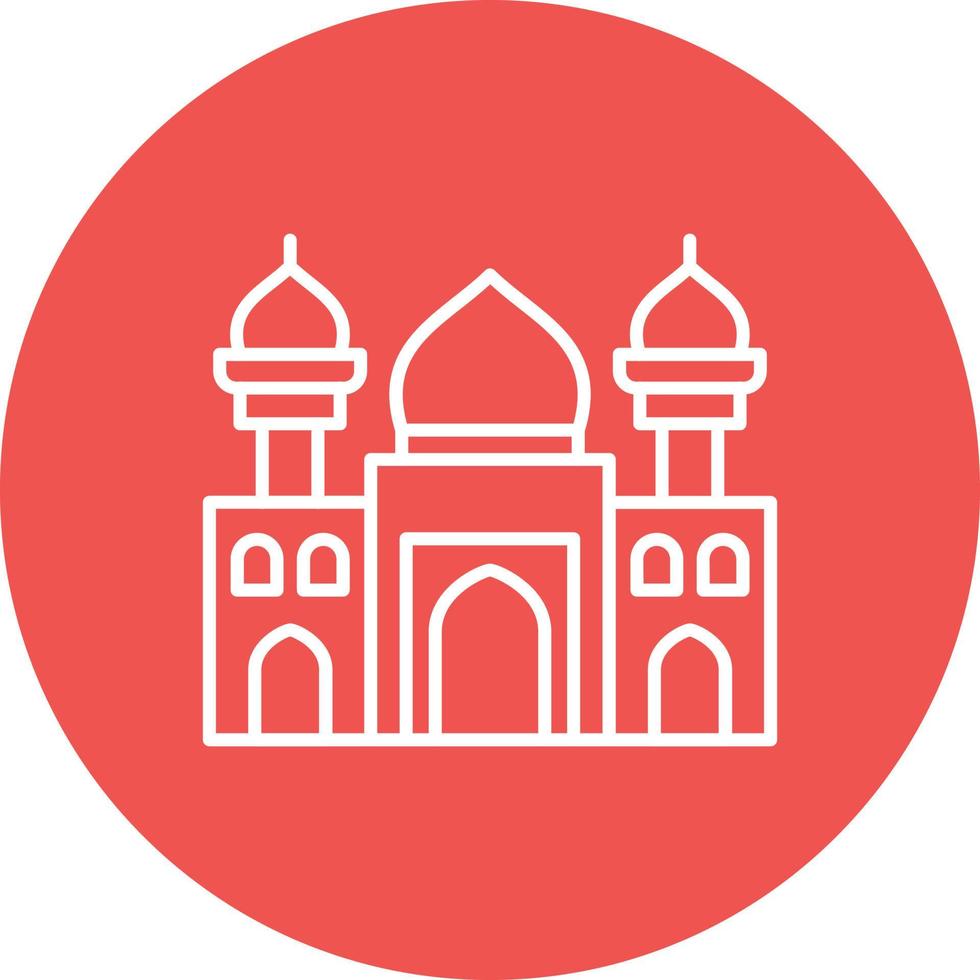 moskee lijn cirkel achtergrond icoon vector