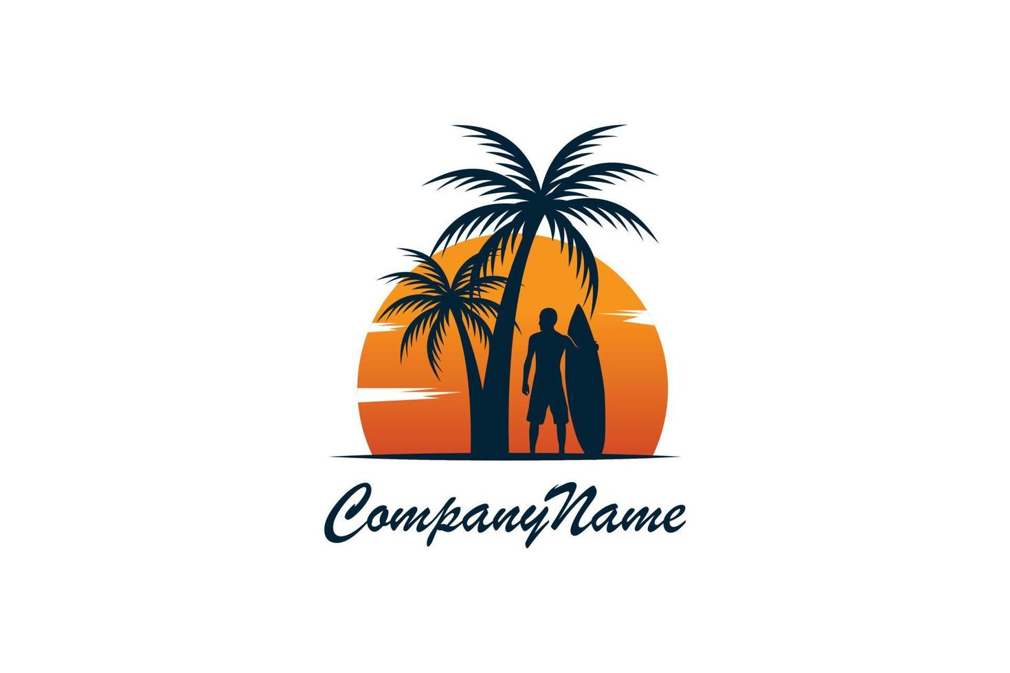 palmboom logo vector illustratie ontwerp
