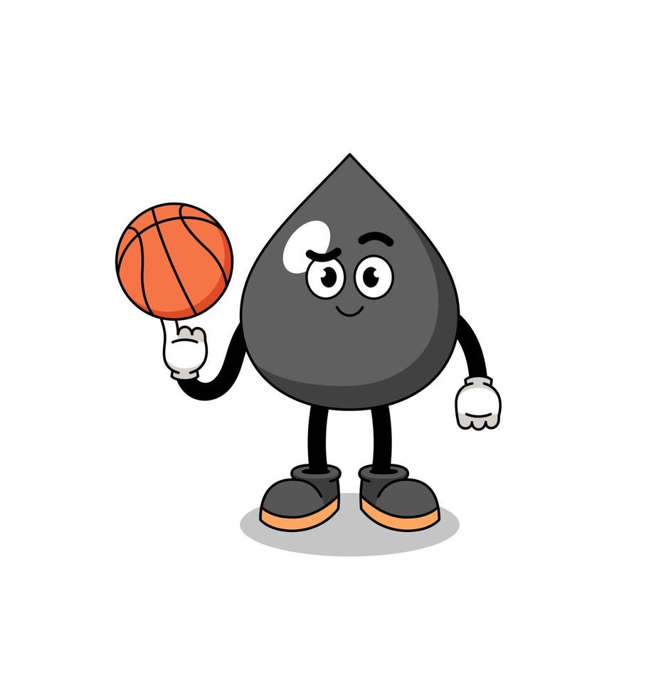 olie-illustratie als basketbalspeler vector