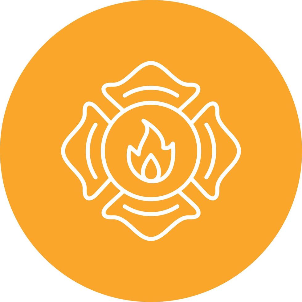 brandweerman badge lijn cirkel achtergrond pictogram vector