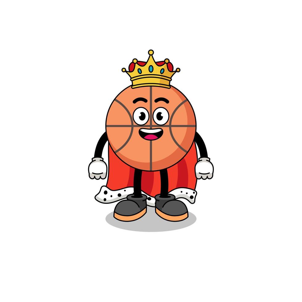 mascotteillustratie van basketbalkoning vector