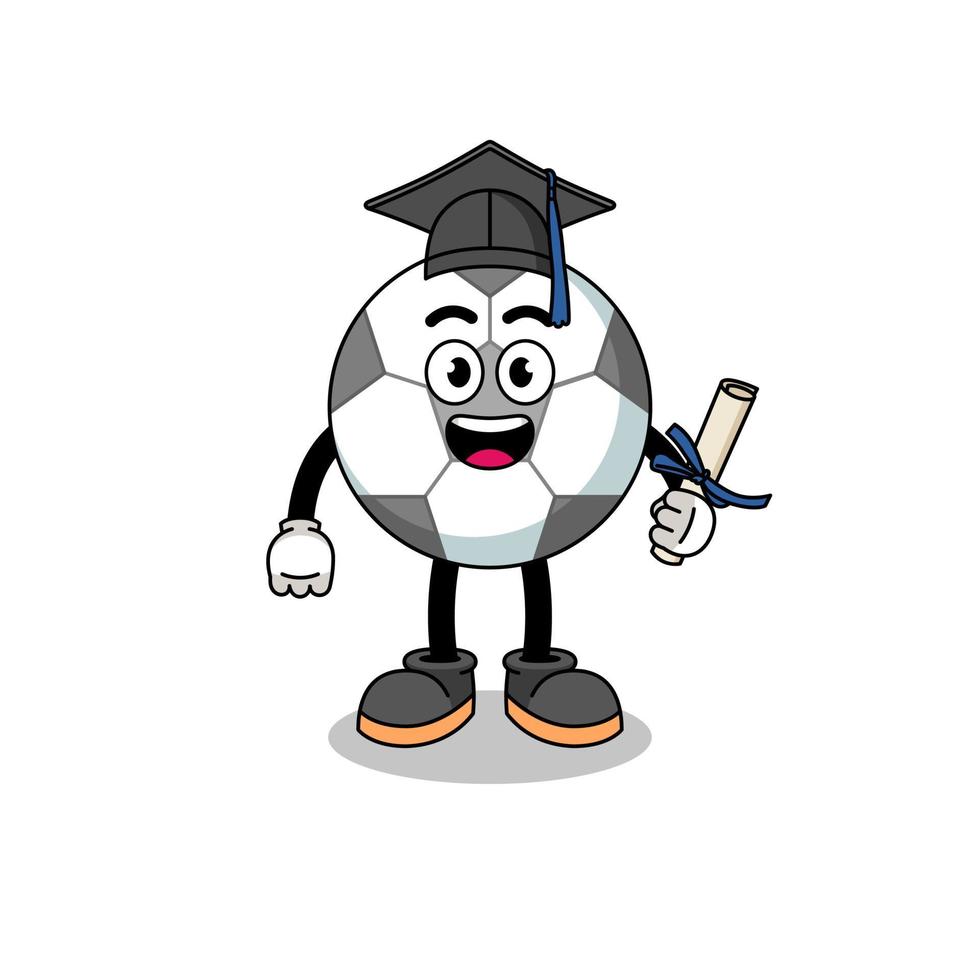 voetbal mascotte met afstuderen pose vector