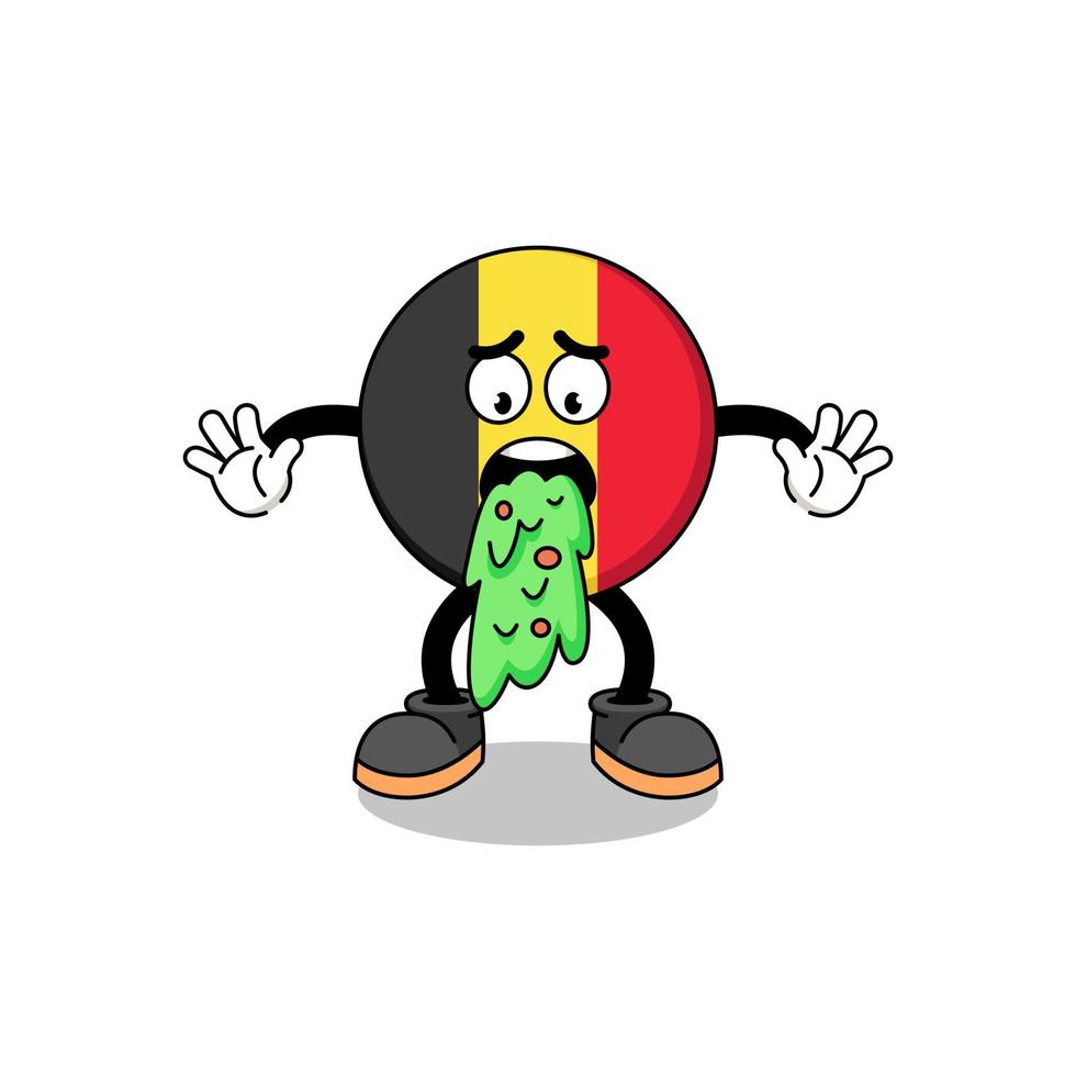 belgische vlag mascotte cartoon braken vector