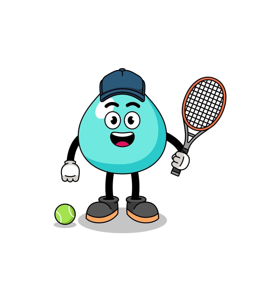 waterillustratie als tennisser vector