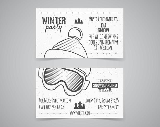 Winter partij brochure lay-out vector