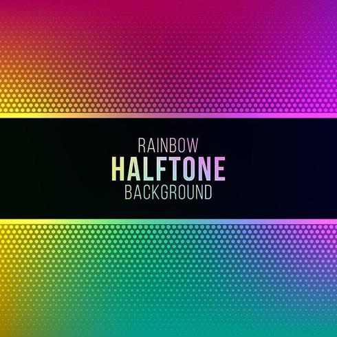 Rainbow gradient achtergrond met halftoonpatroon vector