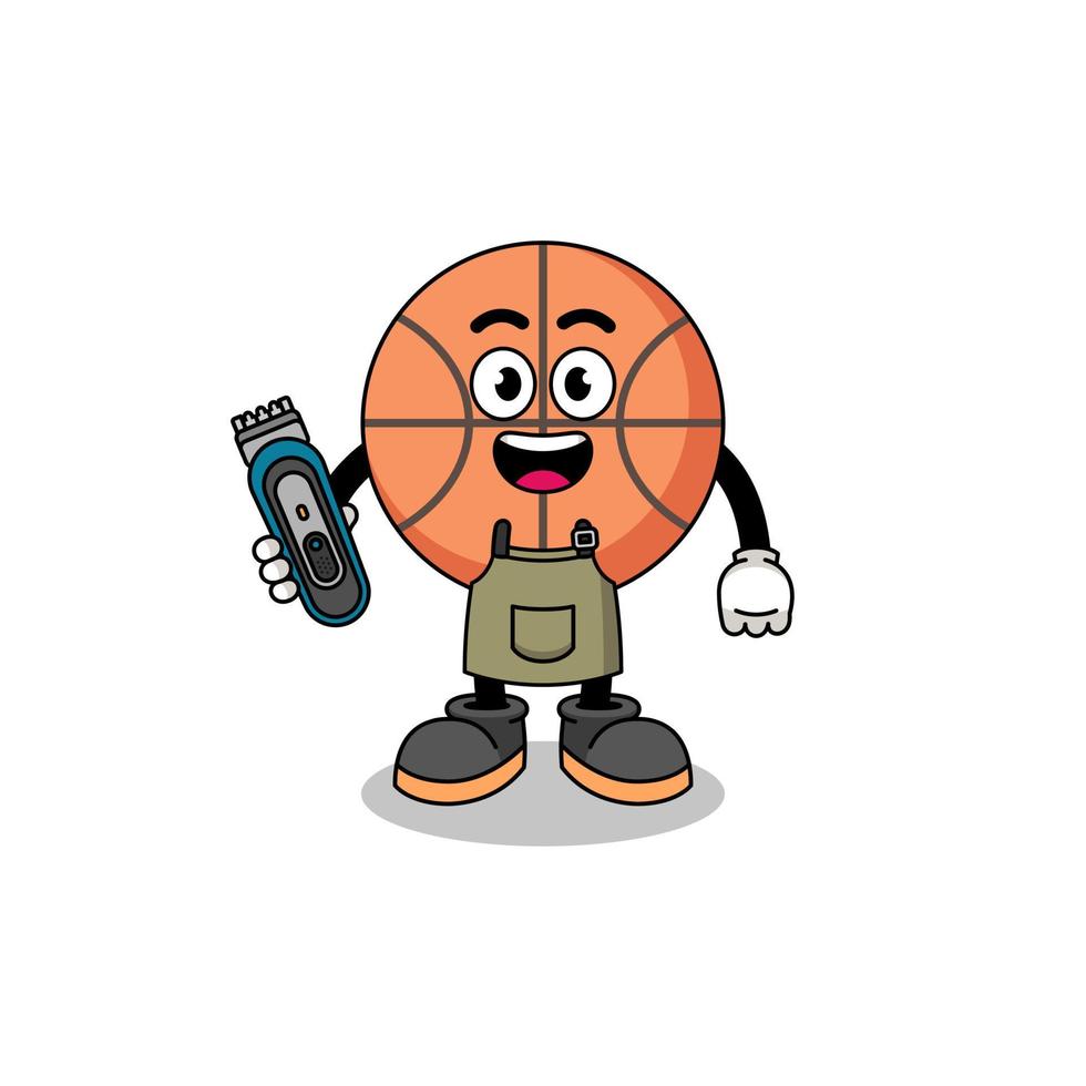 cartoonillustratie van basketbal als kapper vector