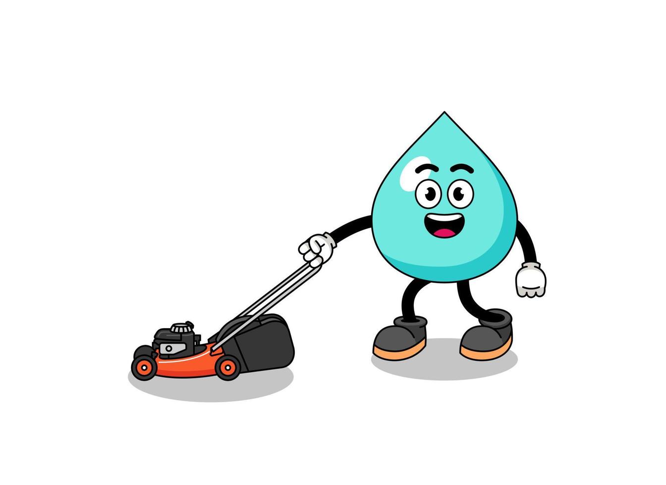 water illustratie cartoon met grasmaaier vector