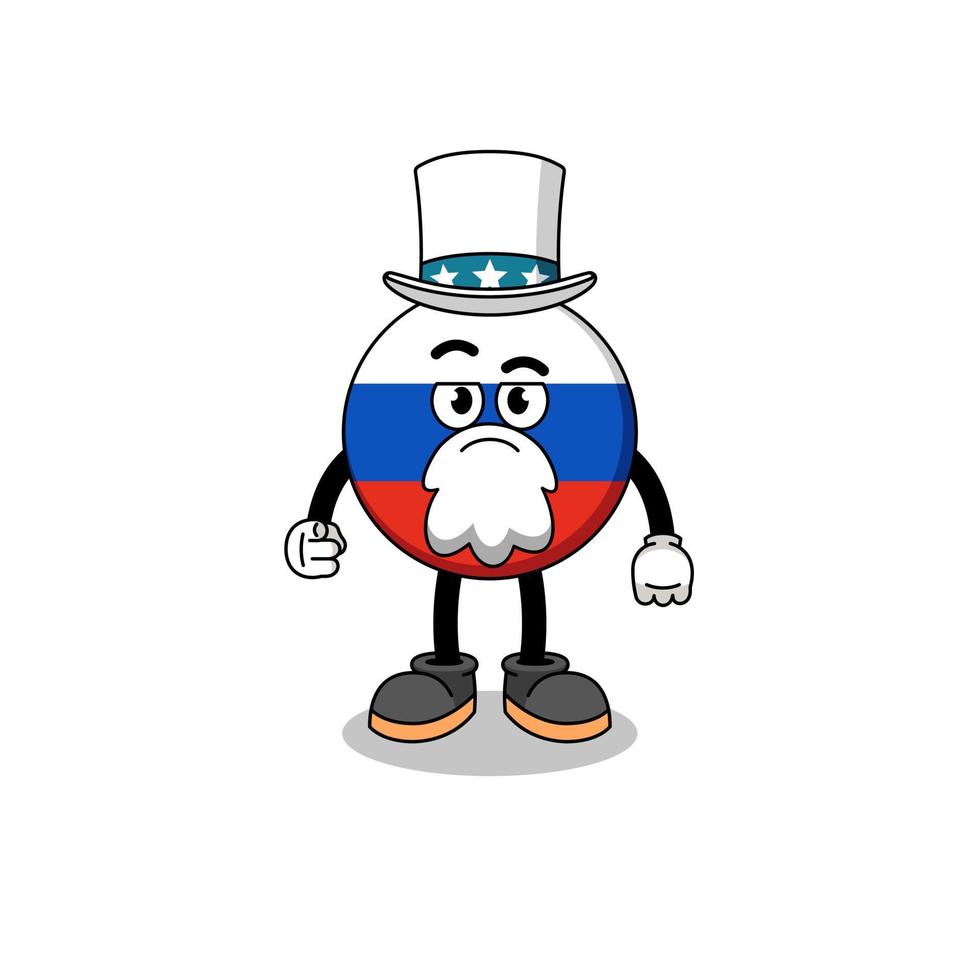 illustratie van rusland vlag cartoon met ik wil je gebaar vector