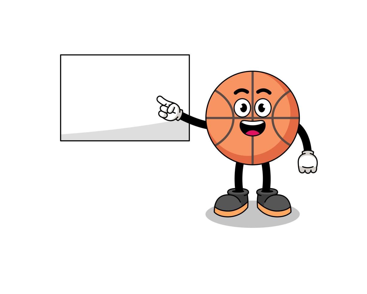 basketbalillustratie die een presentatie doet vector