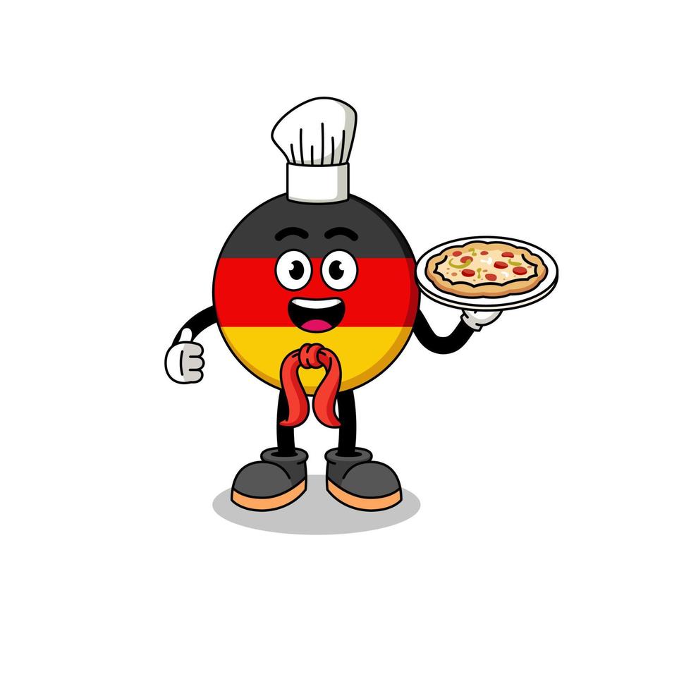 illustratie van de vlag van Duitsland als een Italiaanse chef-kok vector