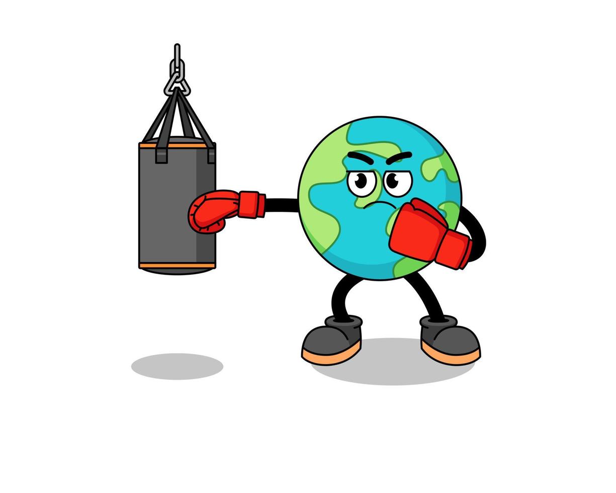 illustratie van aarde bokser vector