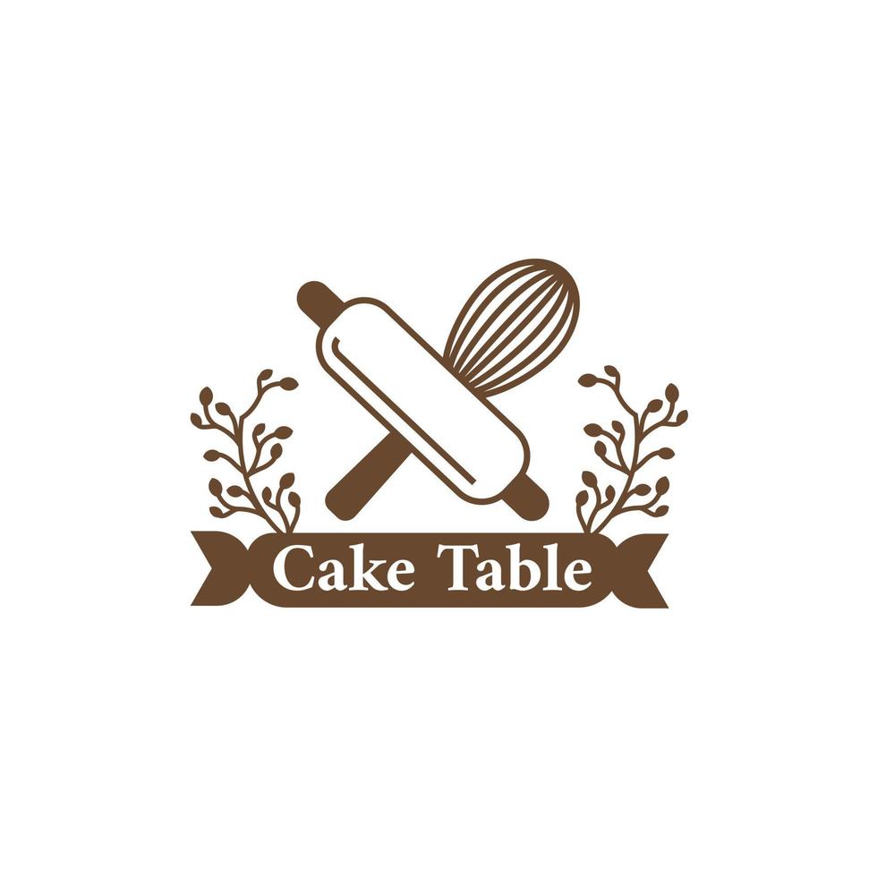 eenvoudig en elegant zelfgemaakte bakkerijlogo. cake en bakkerij winkel vector en labelontwerp