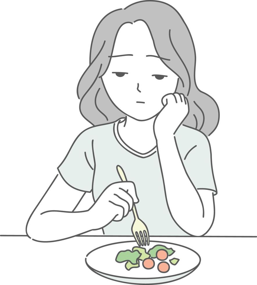 een anorexia vrouw vector