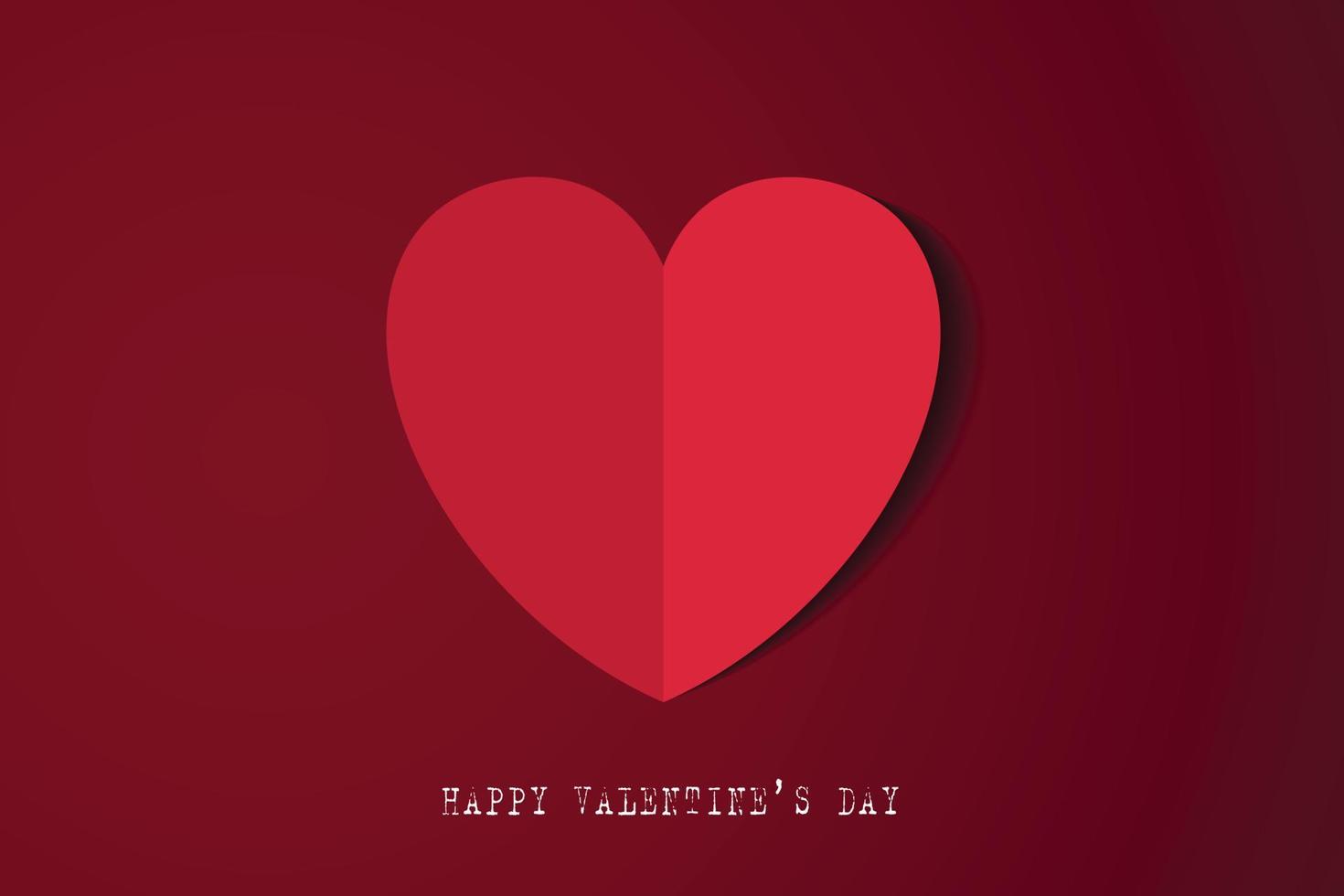 gelukkige Valentijnsdag, rood hart van papier. zeer goede vakantiekaart. illustrator vector
